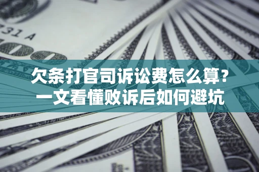 北京欠条打官司诉讼费怎么算？一文看懂败诉后如何避坑